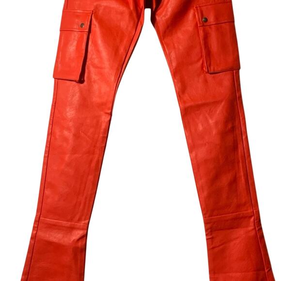 Doctrine Red Pu Superstack Mens Jeans Size 32